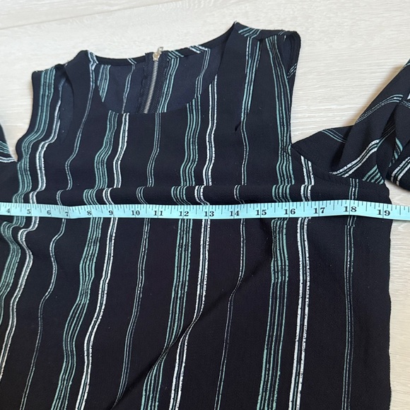 3/$10 Chic Striped Cold Shoulder Blouse - Black and White - Picture 5 of 7